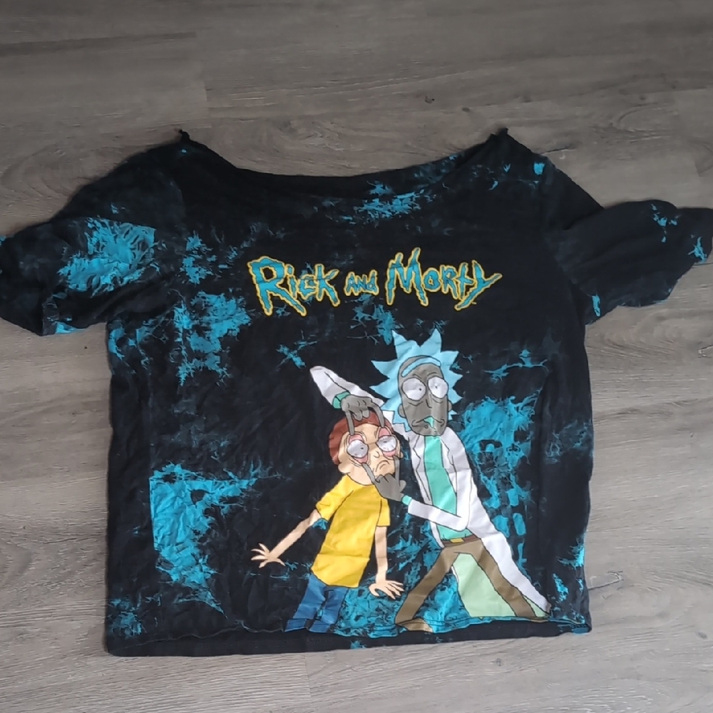 Rick and Morty Graphic Off The Shoulder T-Shirt